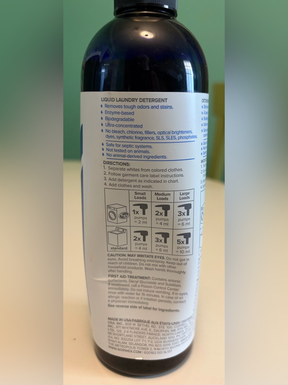 NORWEX Liquid Laundry Unscented Detergent - with pump - Picture 4 of 5